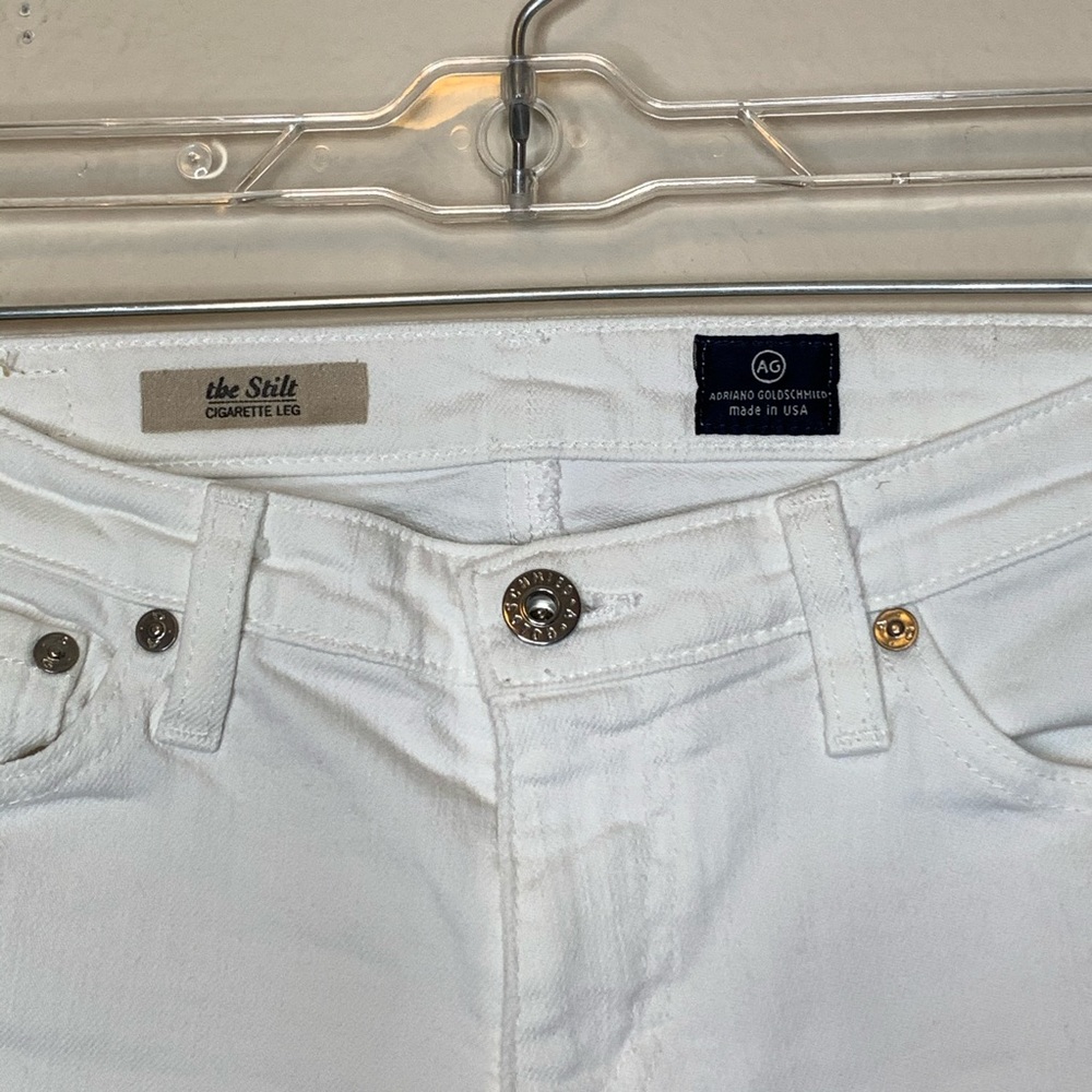 AG The Stilt Cigarette Leg White Jeans - Picture 7 of 8